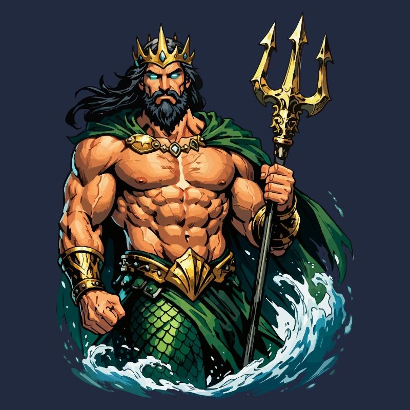 Le roi Poséidon avec le Trident