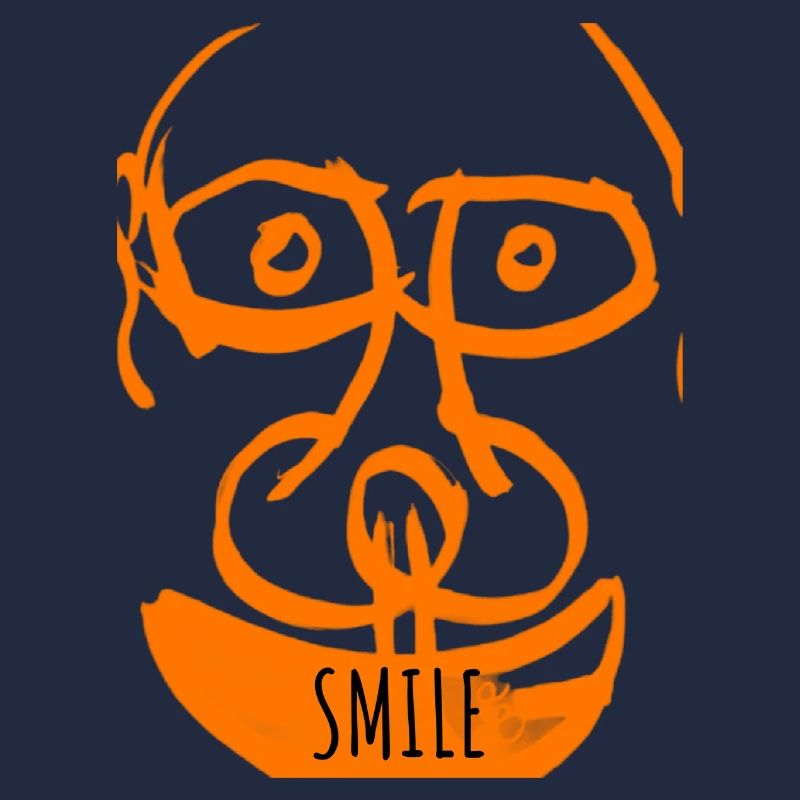 Oranges Doodle-Lächeln