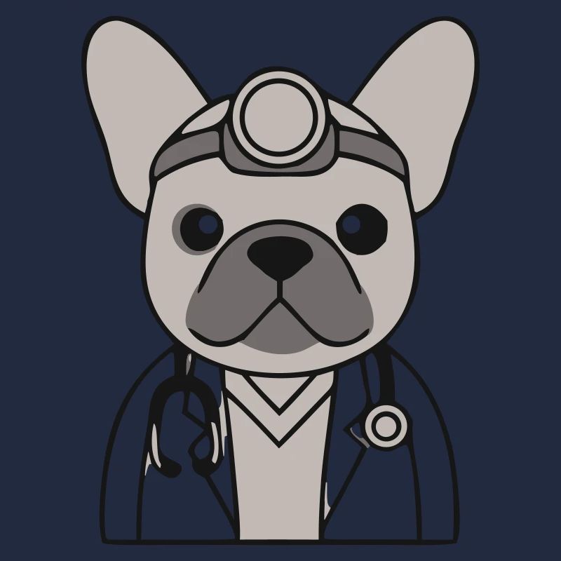 Frenchie Arzt Stethoskop Comic