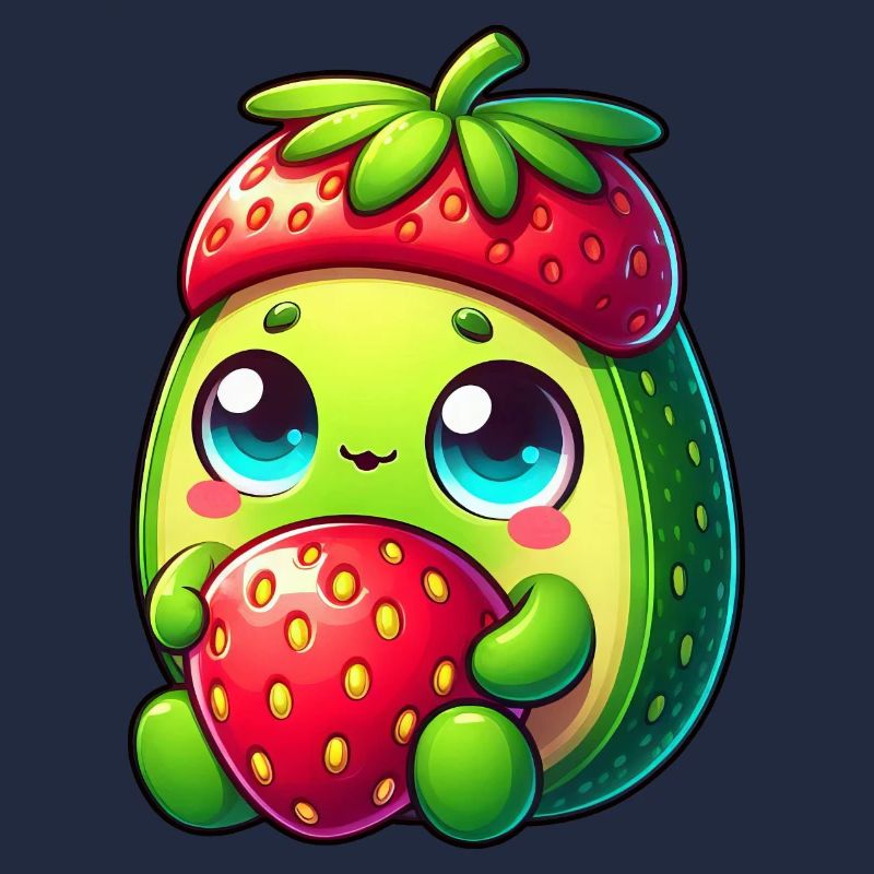 Avocado Strawberry Cartoon Fruit Funny