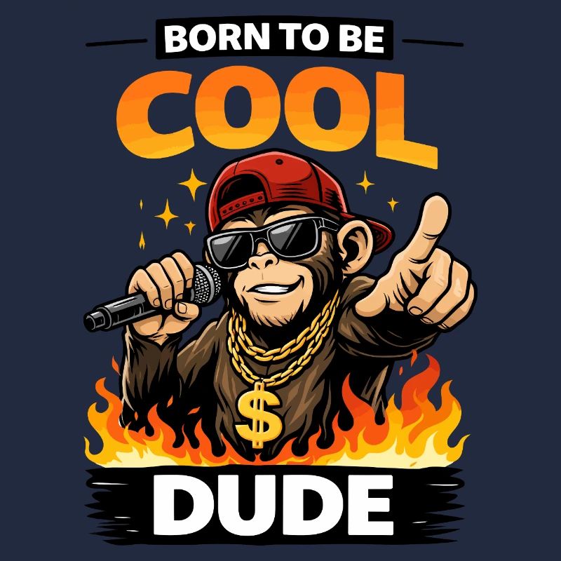 Born to Be Cool Dude Monkey