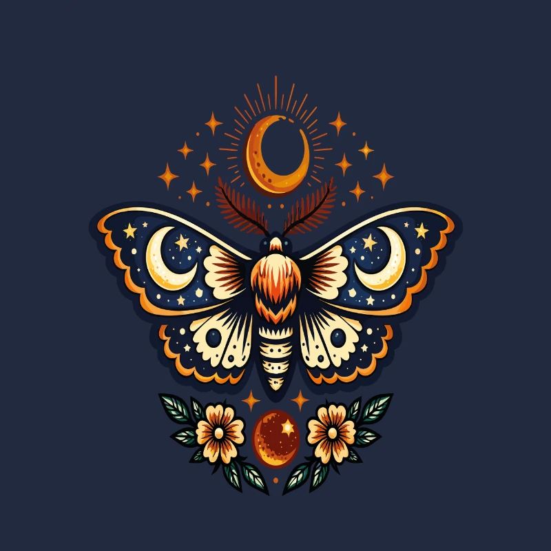 Mondschmetterling und Sternblüten