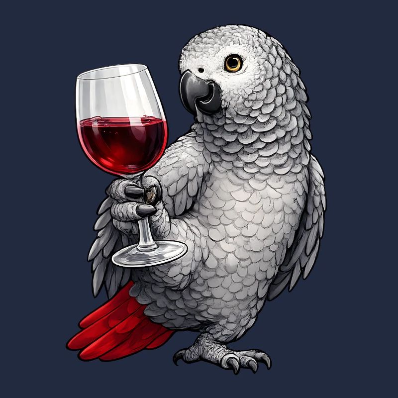 Graupapagei Weinglas