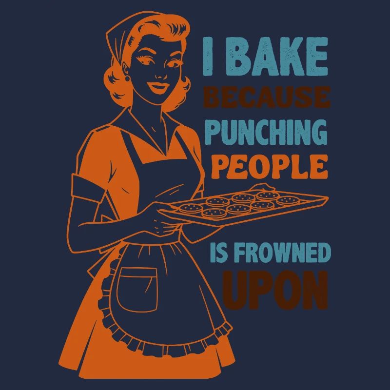 Backenwitz Retro Kitchen Saying: Baking instead of beating