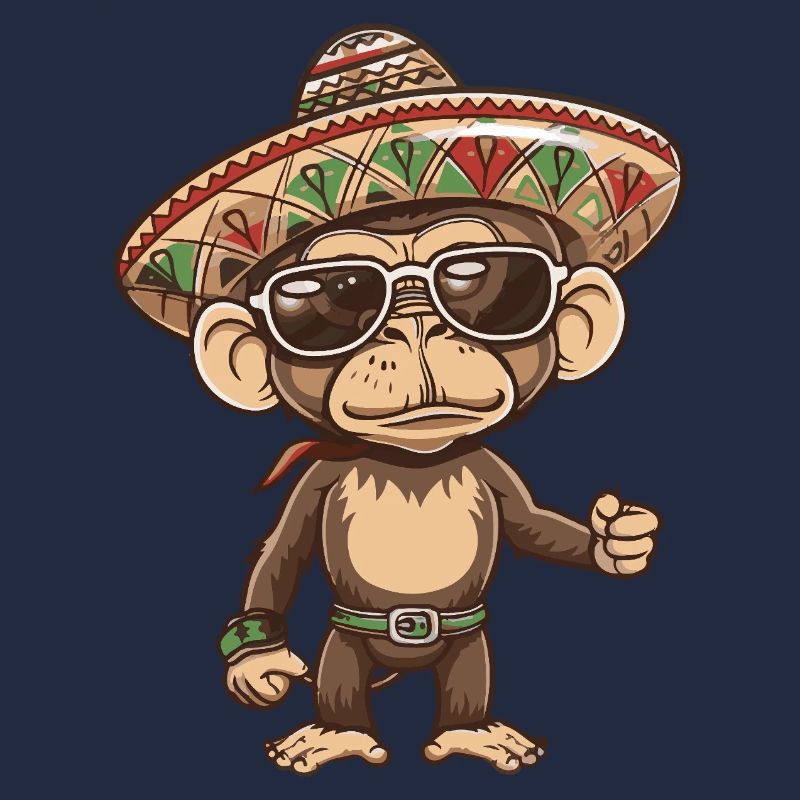 Monkey Comic Funny Sombrero