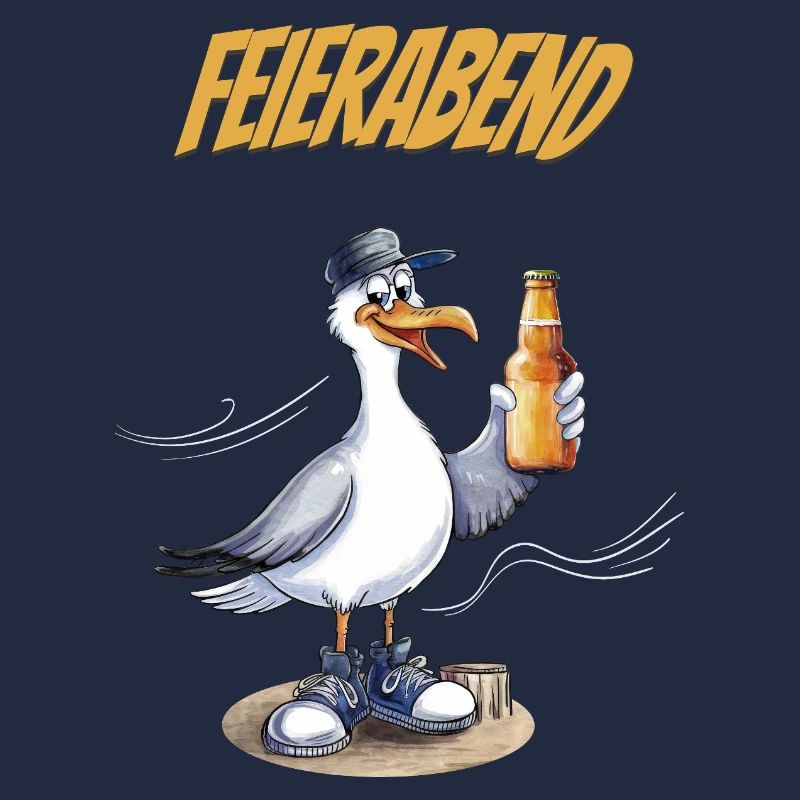Feierabend Möwe Bierlustiger Spruch
