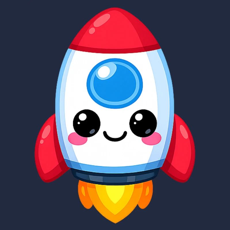 Kawaii style Rocket Charm