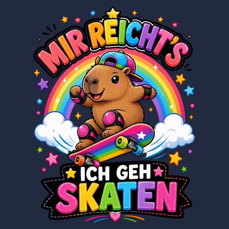 Skate Capybara Regenbogen