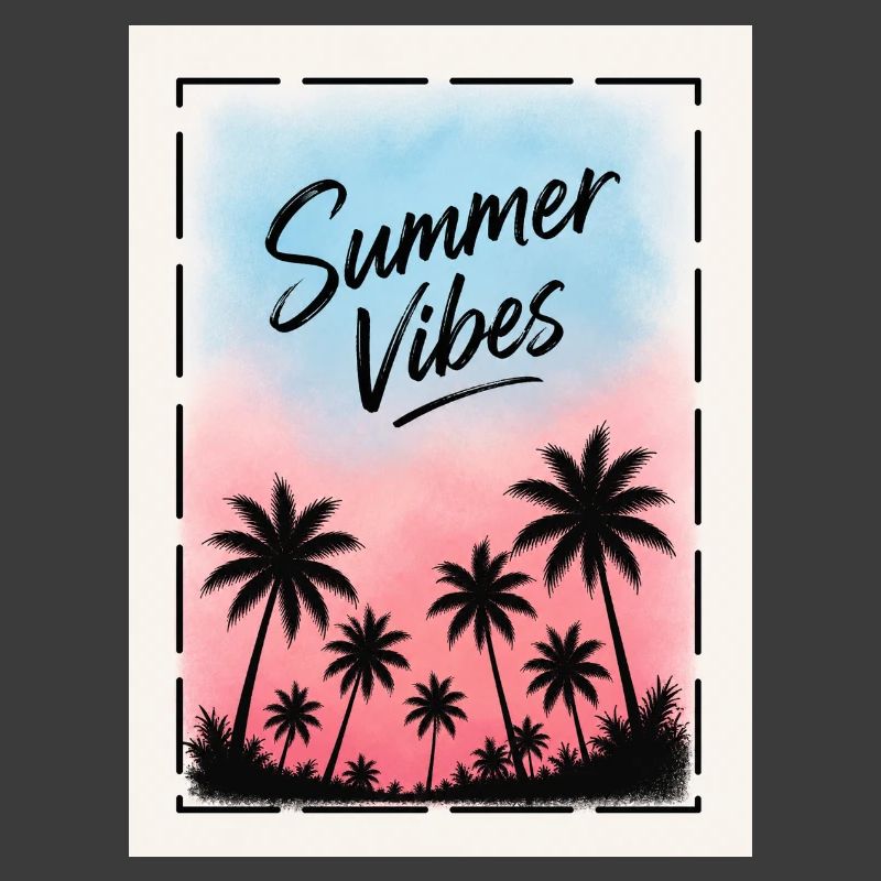 Summer Vibes Retro Palmen Design