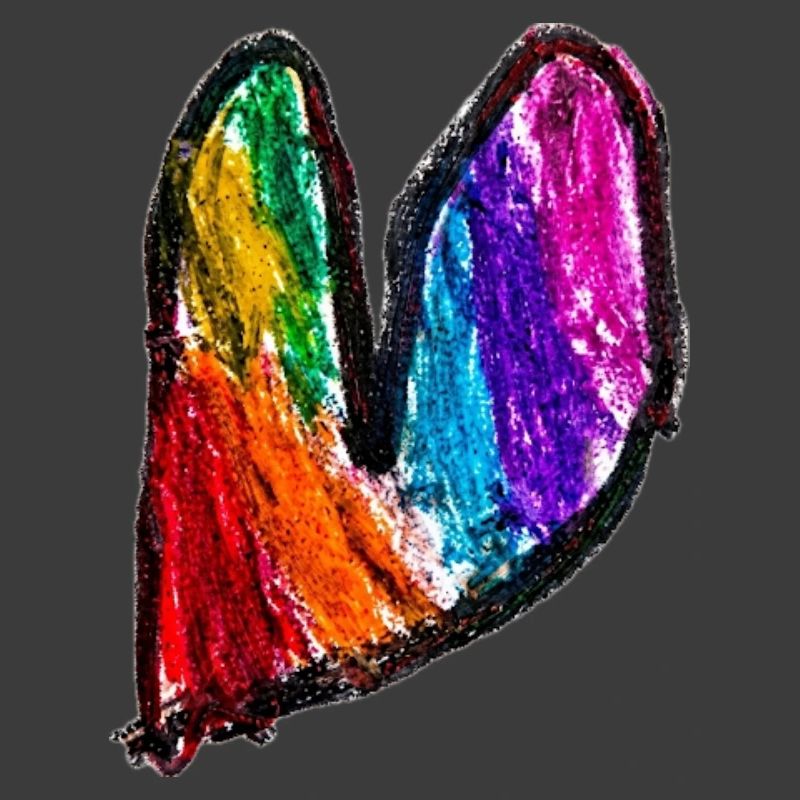 Regenbogenherz Kritzelkunst