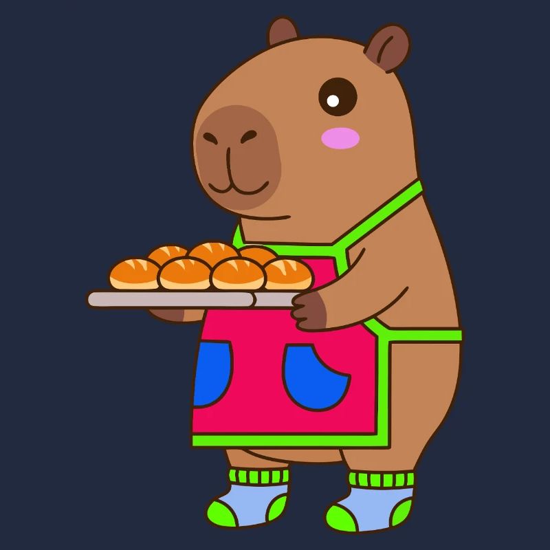 Tablier de boulanger Capybara avec petits pains
