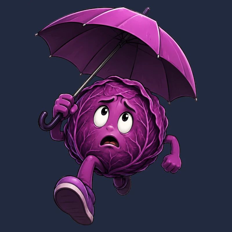 Red cabbage with umbrella