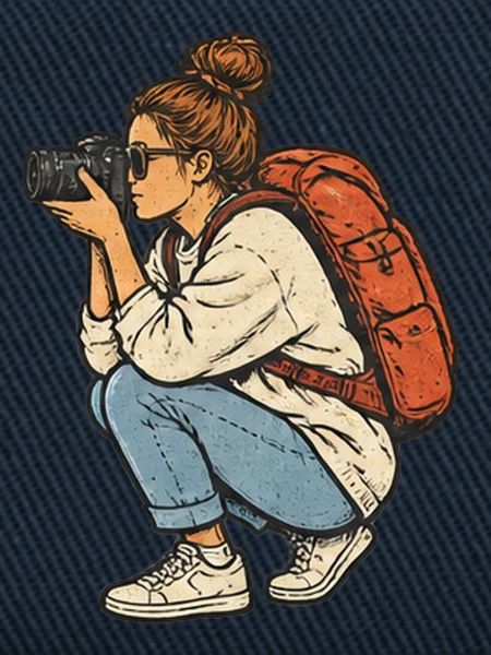 Reisefotografin mit Kamera