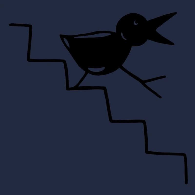 Vogel geht die Treppe runter