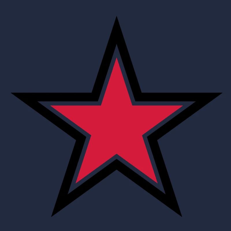 sharp red star with sharp black outline