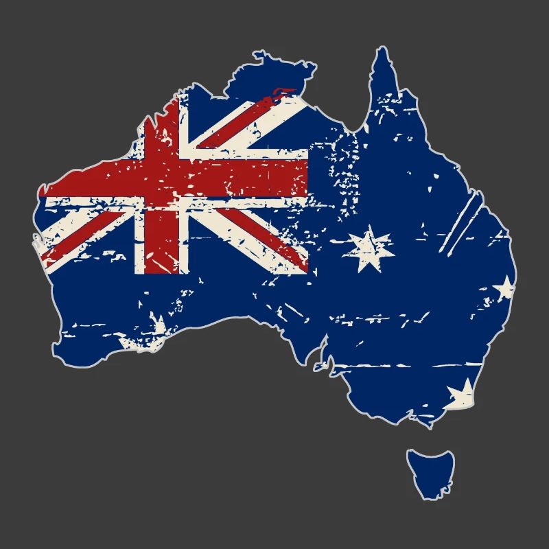 Australia Map Flag - Australien