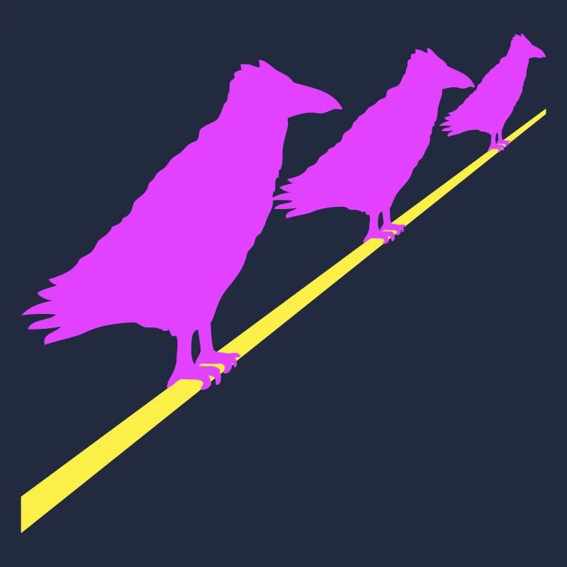 3 Ravens Sitting Cable Rope Three Friends Crew Team