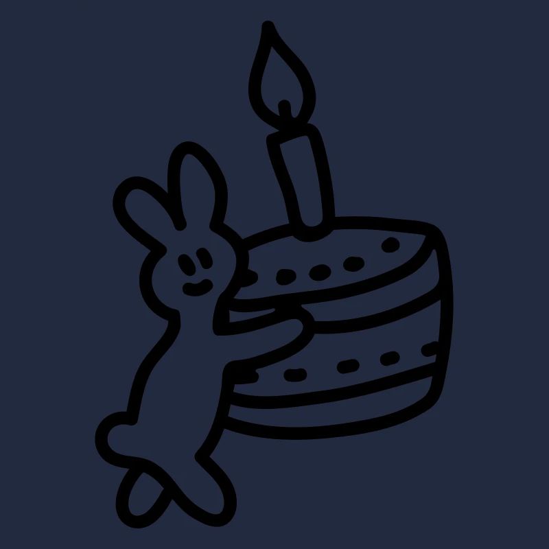 Rabbit with cake - Line