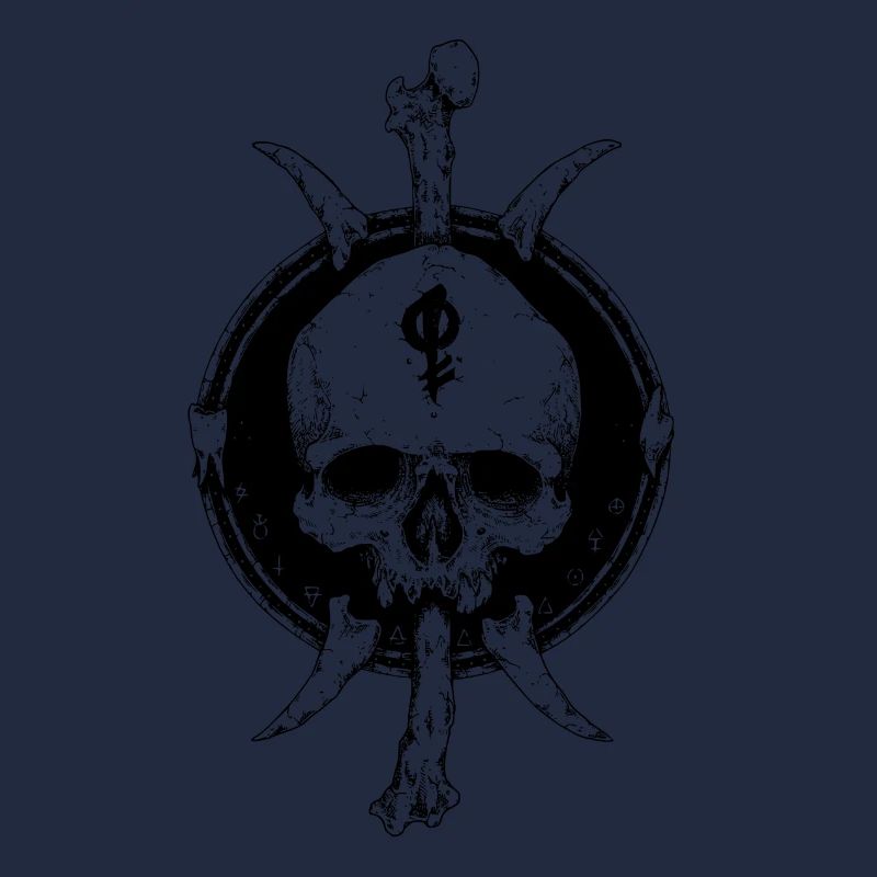 Black magic mystical skull