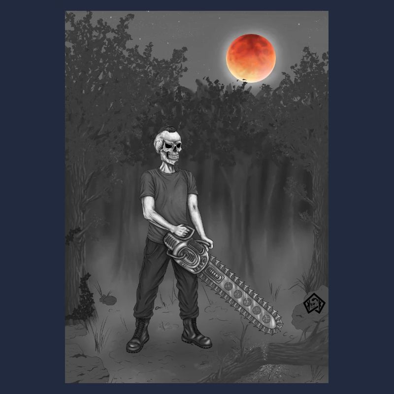 Forest worker, forester, forester, full moon