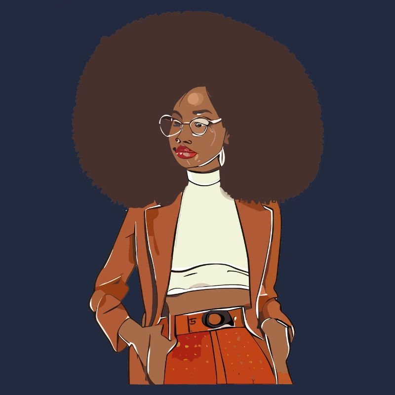 Afro-Chic mit orangefarbenem Blazer