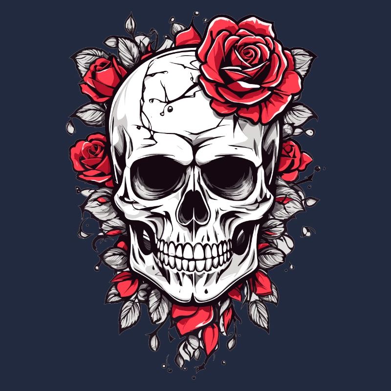 Skull with roses
