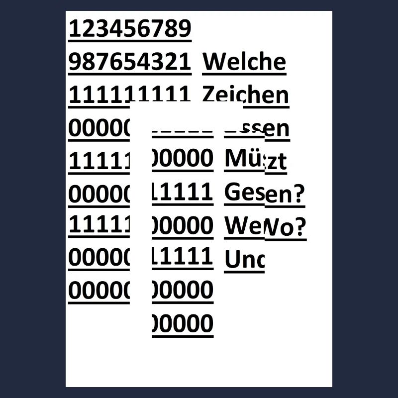 Zahlen Text Glitch