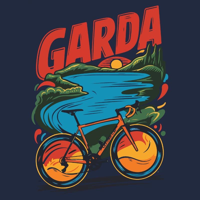 Conception de vélo panoramique du lac de Garde