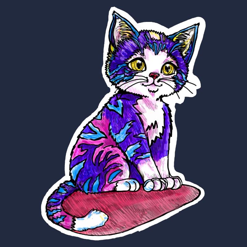 Petit chat à la fourrure violette