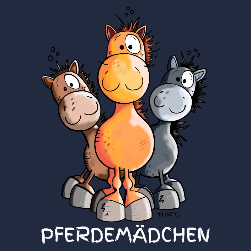 Pferdemädchen Pferde Cartoon