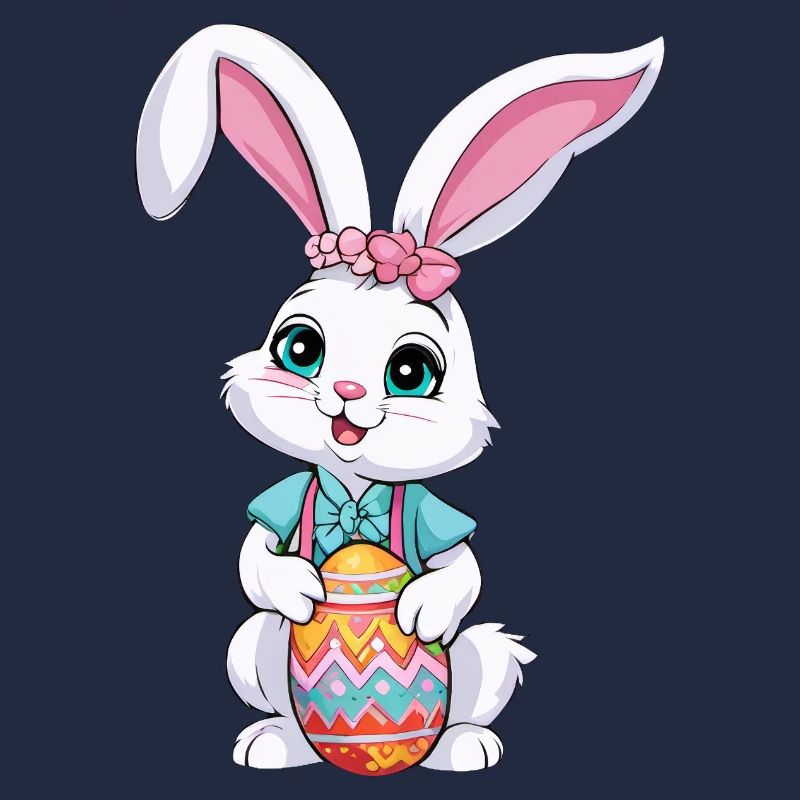 Lapin de Pâques avec des œufs de Pâques