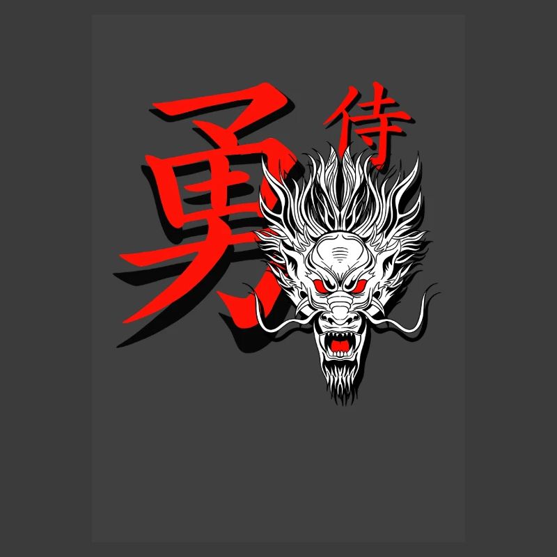 Samurai & Drache – Japan Warrior Design