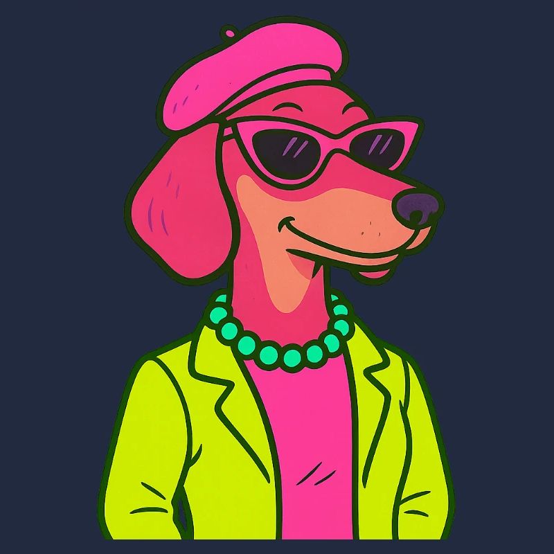 Neon Dackel Dame