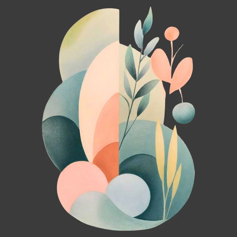 Pastel Abstract Flora Composition