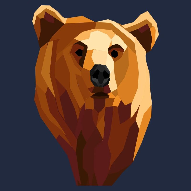 Low poly geometric bear
