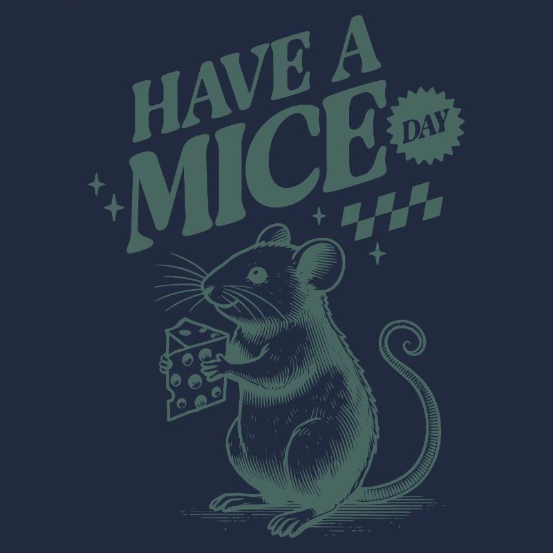 Humorous mouse with cheese star and text