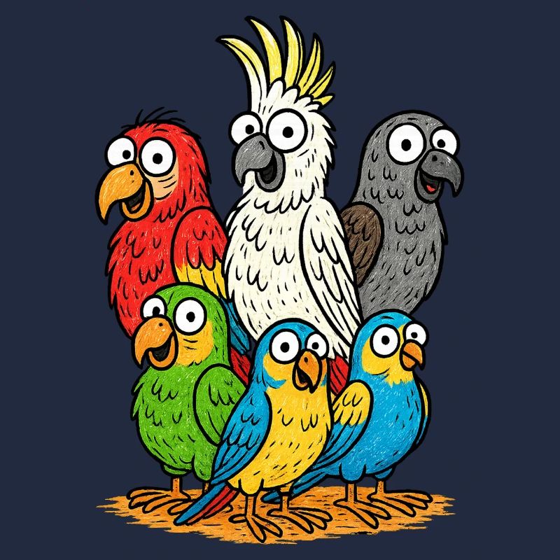 Lebendige Papageienbande Illustration