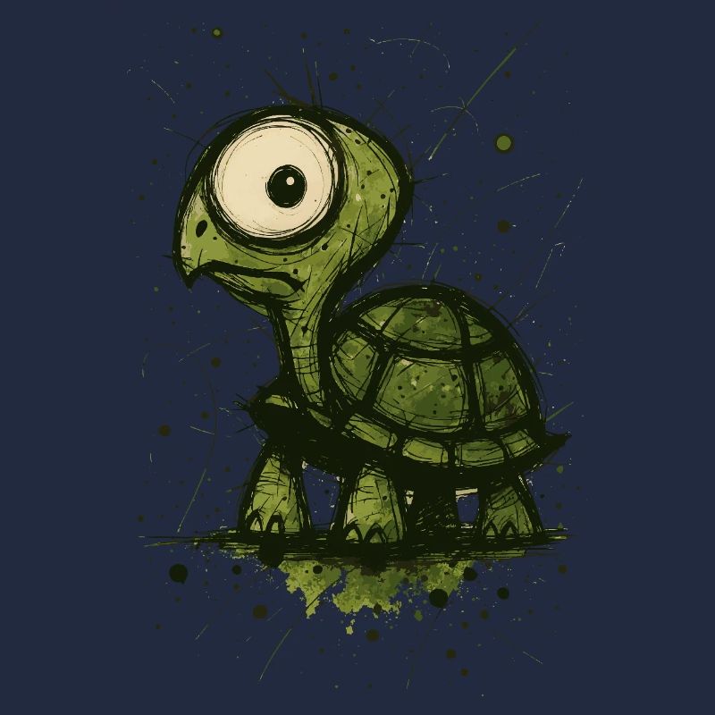 Funny Turtle with Big Eyes – Comic Splash