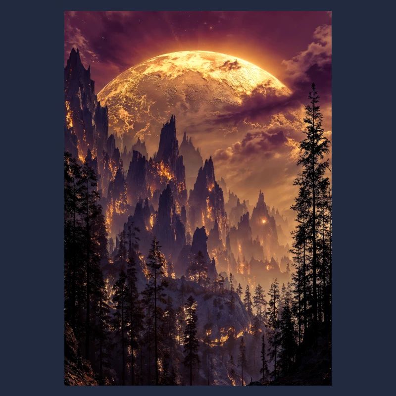 Fiery Summit at Dusk