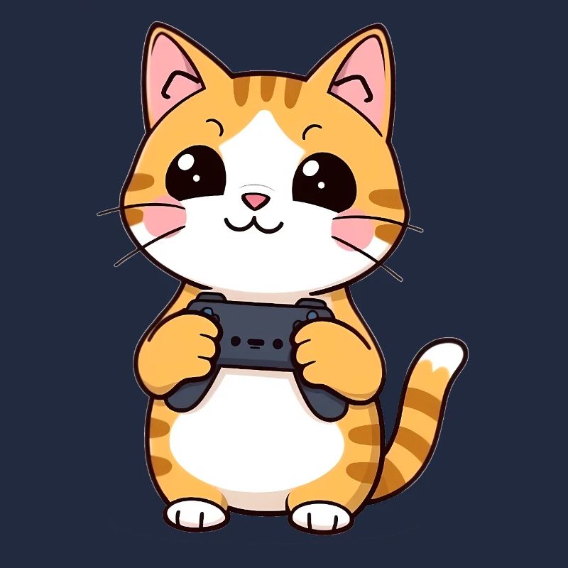 Gaming Katze mit Controller