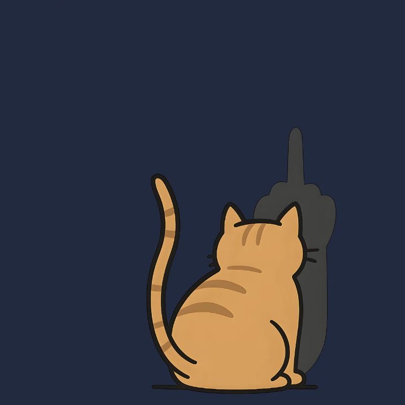 Recognize the Signs Cat Middle Finger