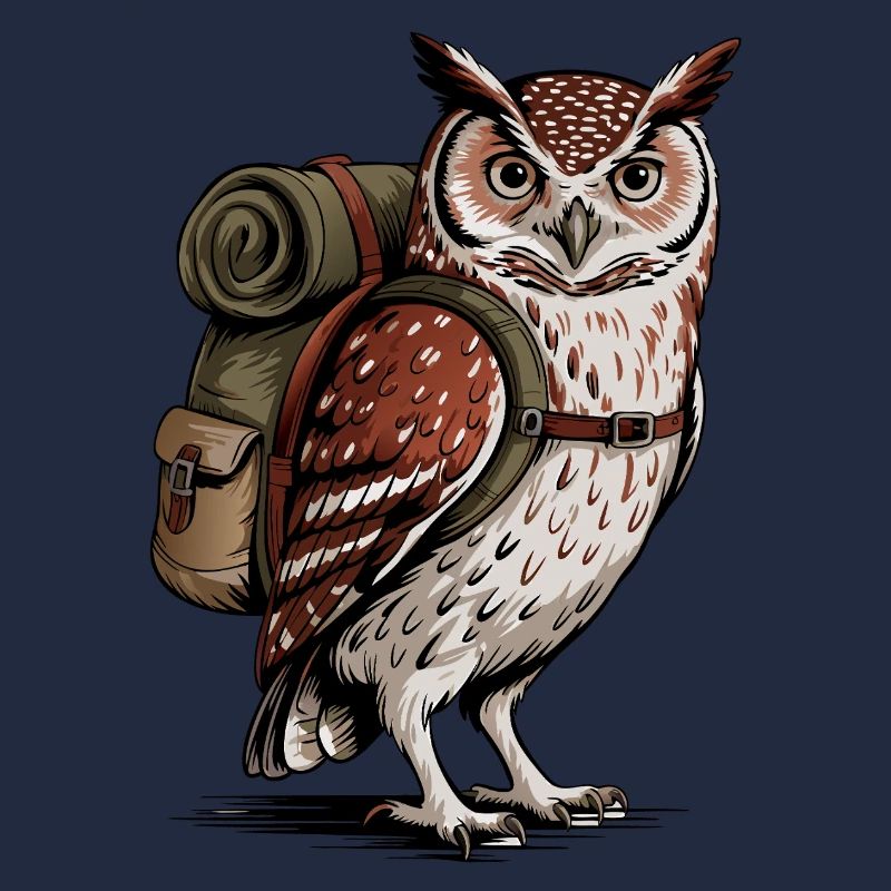 Wald-Eule mit Rucksack