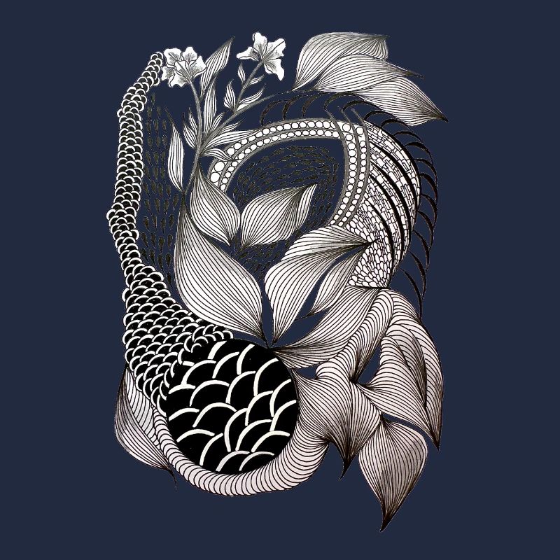 Schwarzweiß Blatt-Schlangen Muster