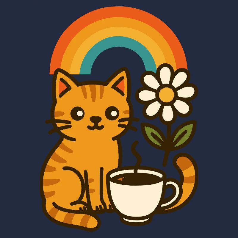 Kaffee, Katze und Regenbogen