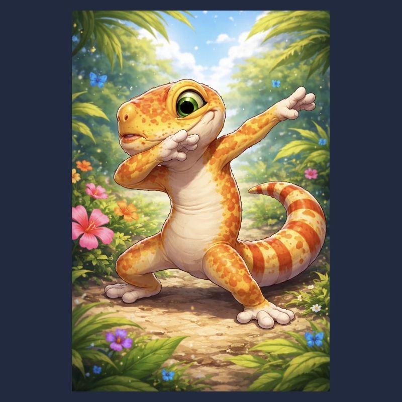 Tropen-Gecko im Dabbing-Stil
