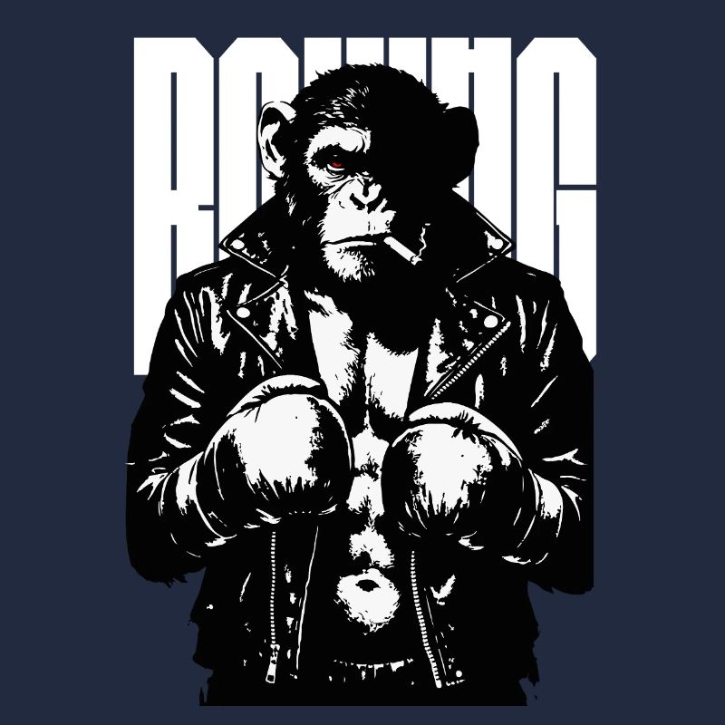 Monkey Boxer Rebel Monkey in Leder-Boxjacke