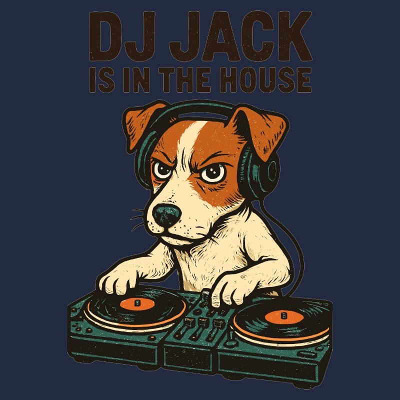 Jack Russell Terrier DJ Turntables Techno Geschenk