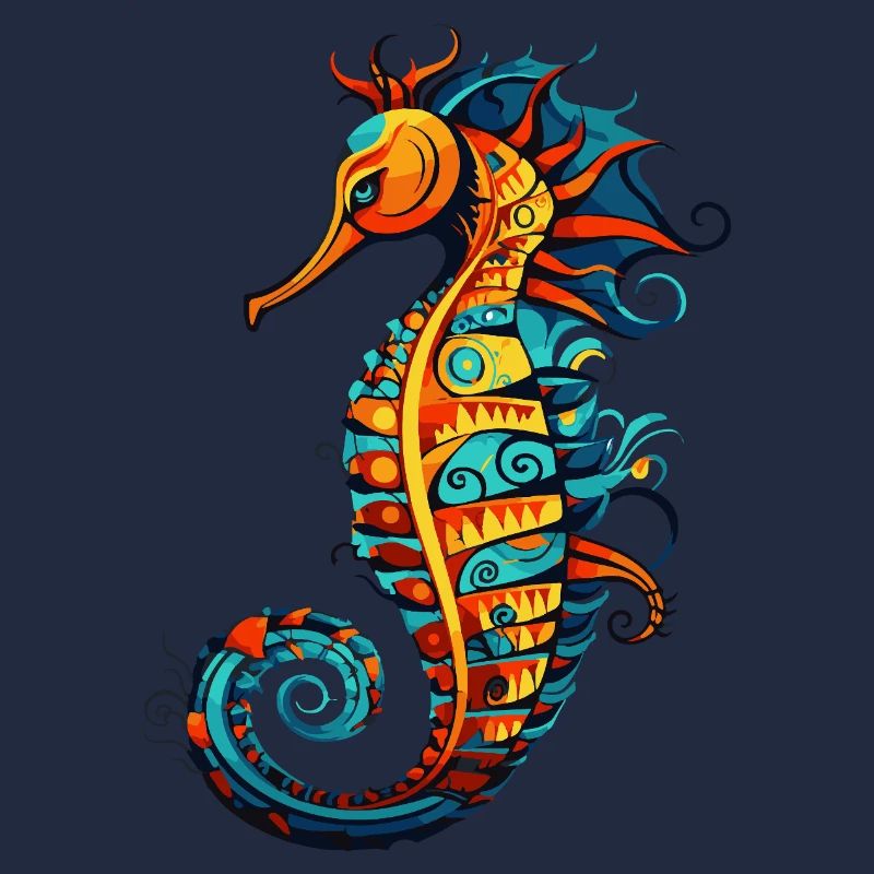  Seepferdchen Comic Seepferd