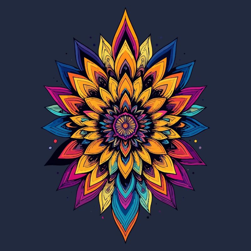 Bunte LSD Blume Mandala Farbexplosion Blumenstern