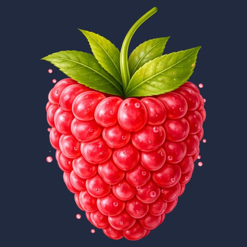 Fresh raspberry with leaves